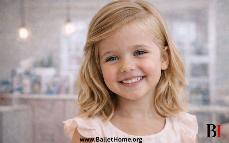 Side Swept And Side Parted little Girl Haircut