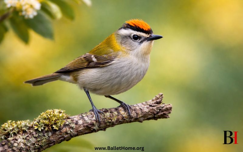 Firecrest tiny yellow bird