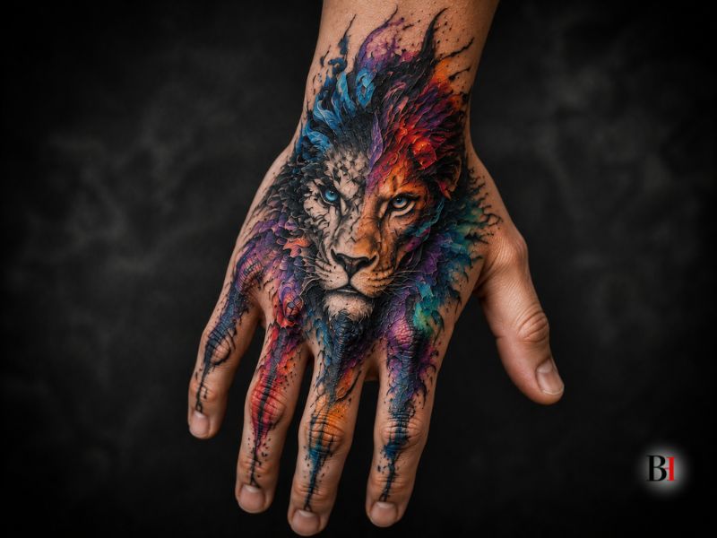 Colorful Hand Tattoo