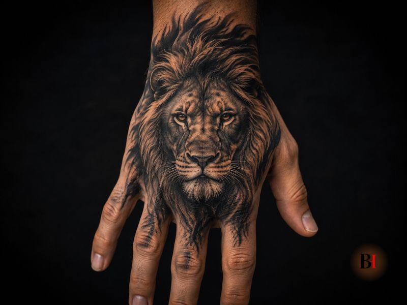 Lion Hand Tattoo